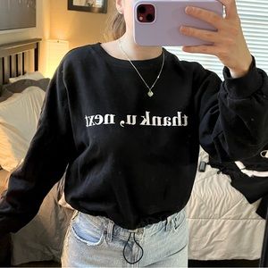 Adjustable Cropped Crew Neck Sweater